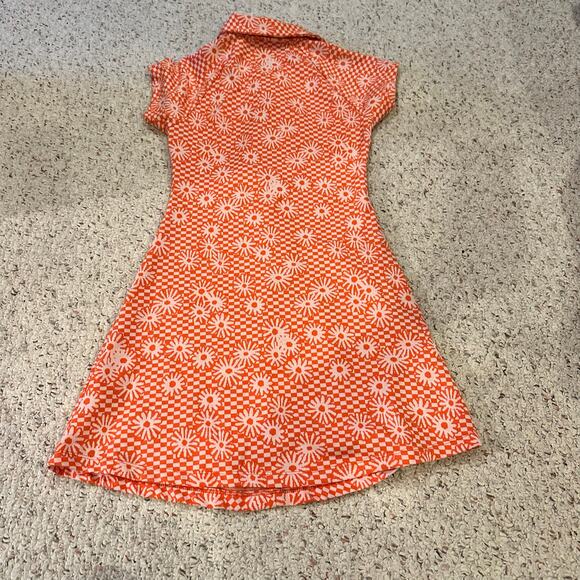 Urban Outfitters Womens XS Orange Daisy Floral Collared Mini Dress Retro 70s - Picture 3 of 8